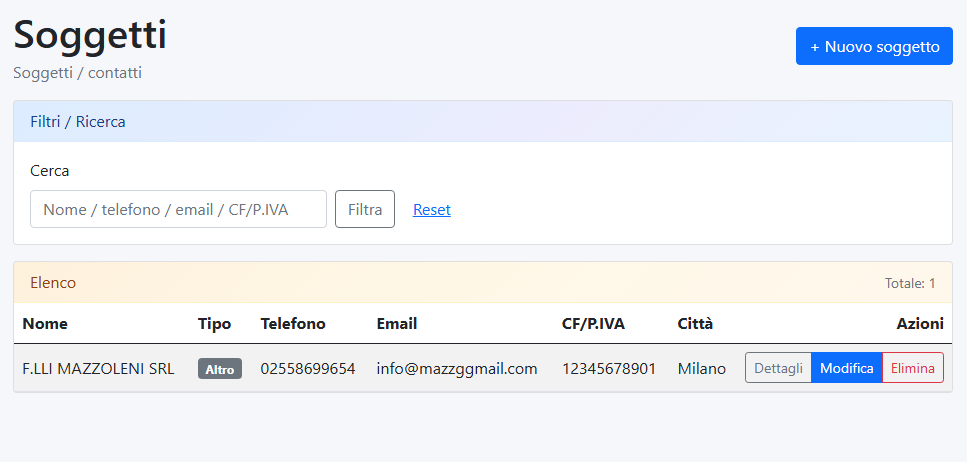 Anagrafica trasportatori e impianti collegati al registro rifiuti
